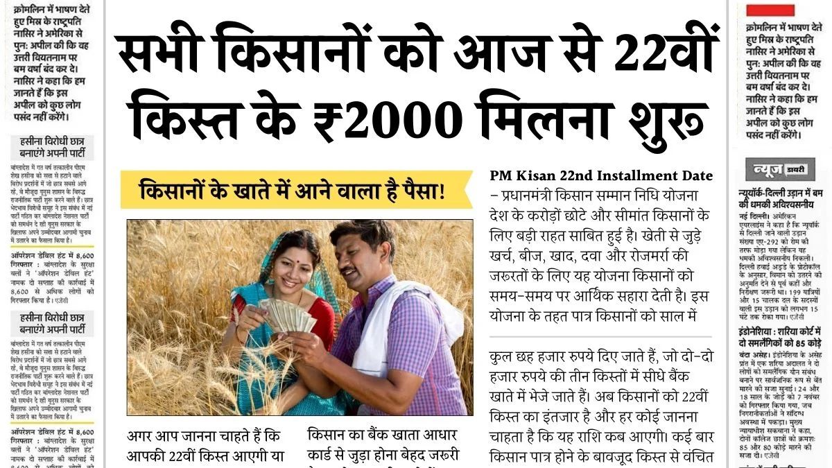 PM Kisan 22nd Installment Date 2026